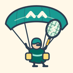 Le pilote du parapente AIR arme son bras, frappe avec sa raquette anti-moustiques et accompagne son geste.